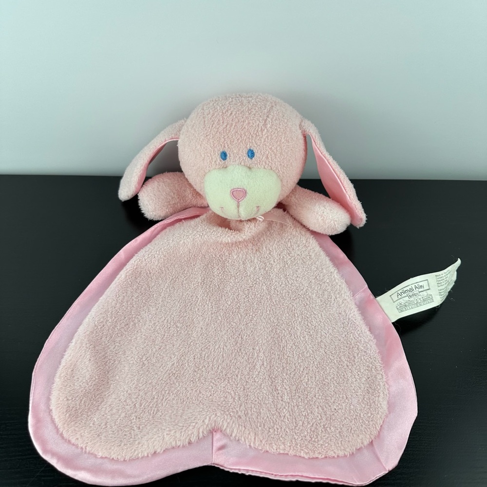 Animal Alley Toys R Us Rare Pink Heart Puppy Dog Lovey Security Blanket 12” HTF